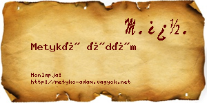 Metykó Ádám névjegykártya