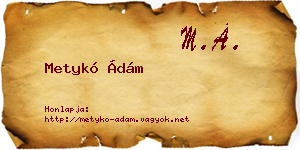 Metykó Ádám névjegykártya
